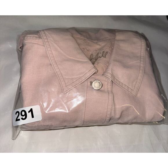 J.Jill Women’s Small Linen Cotton Jacket Pink Button Front Lightweight Layering - Picture 8 of 8